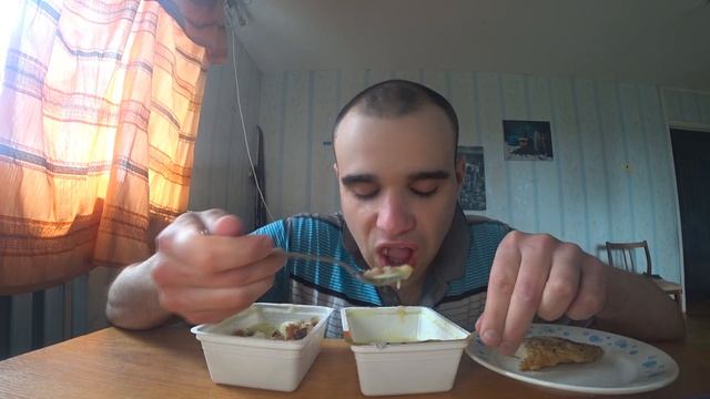 МУКБАНГ/АСМР ПЮРЕ - ДОШИРАК/ДОШИК/ СУХАРИКИ/ ФИЛЕ КУРИЦЫ В КЛЯРЕ/УЖИН/ ОБЖОР/ EATING/ASMR/Mukbang