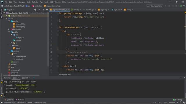 Node.js Login Register with Mysql, Passport and AJAX | Full code project смотреть онлайн