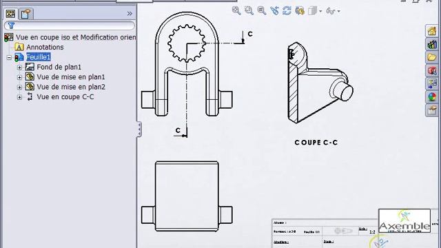 Tuto SOLIDWORKS - Transformer une vue en coupe en vue iso en coupe смотреть онлайн