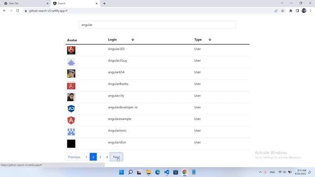 Github Search with Pagination смотреть онлайн