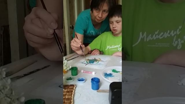 RDI. Совместное творчество. Рисуем черемуху в вазе. смотреть онлайн
