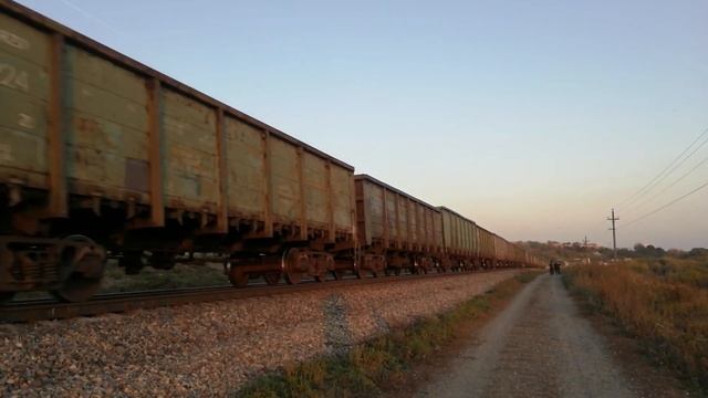 2ТЭ10У-0096 с грузовым на перегоне Тула-3 - Криволучье МСК ж.д. смотреть онлайн