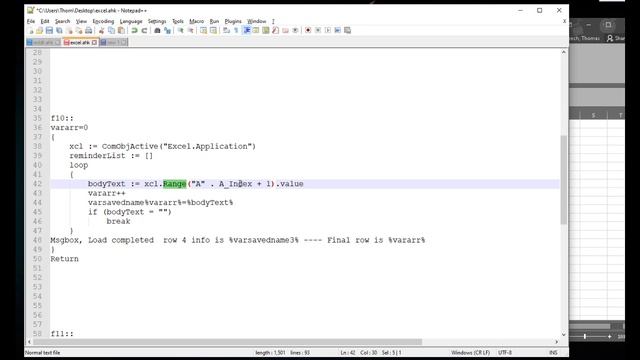 AutoHotKey Excel - Grabbing data from excel with AHK смотреть онлайн