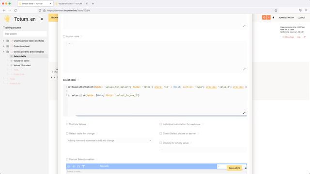 Учебный курс: дополнительная информация в контектстной панели для Селекта и секции в выпадающем мен смотреть онлайн