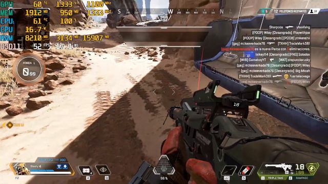 APEX LEGENDS - GAME TEST - RYZEN 3 2200G - VEGA 8 - 16GB RAM (2X8) DUAL CHANNEL смотреть онлайн