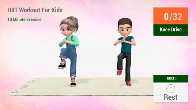 10 MINUTE HIIT WORKOUT FOR KIDS - INDOOR EXERCISE смотреть онлайн