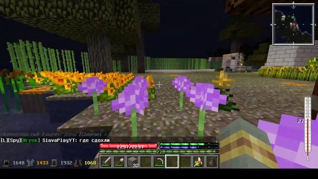 TerraFirmaCraft проекта Sky-mine: помещение под домну и фруктовый сад смотреть онлайн