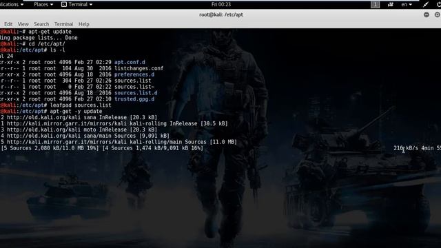 الطريقة الصحيحة لجلب السورسات و تحديث و ترقية نظام الكالي لينكس - update and upgrade kali linux 201 смотреть онлайн