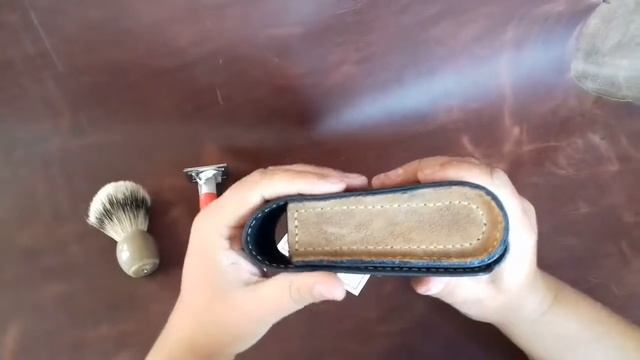Футляр для классического бритья. Кожаное изделия. Ручная работа! смотреть онлайн