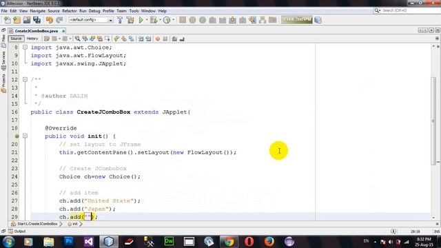 How to Create JComboBox using Java Applet and AWT in Netbeans смотреть онлайн