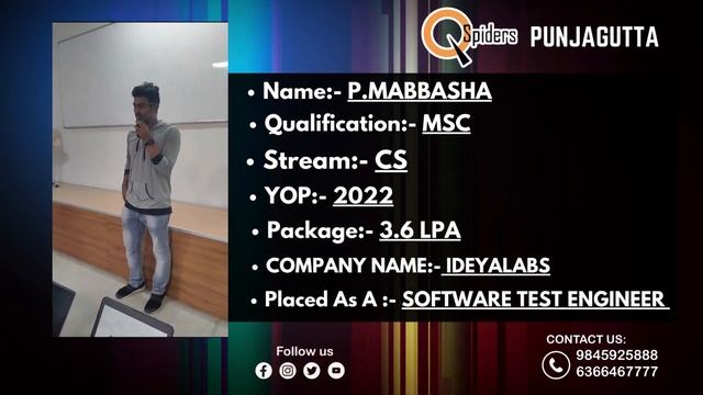 Placement Journey of a Student From QSpiders/ Hyderabad Punjagutta смотреть онлайн