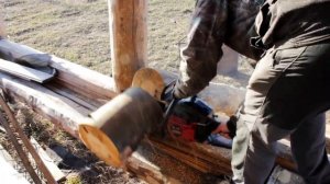 Лестница из бревна, в дом, своими руками.