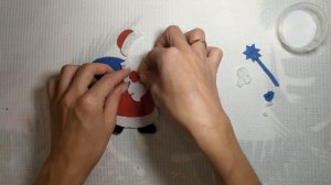 Дед Мороз из фетра. Подвеска на елку. DIY