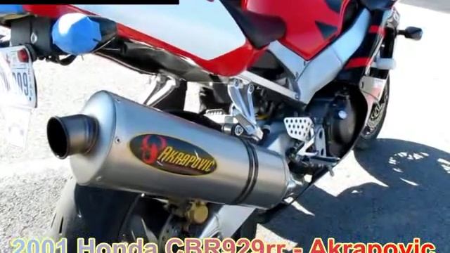 2001 Honda CBR929rr Akrapovic exhaust sound Exhaustage.com смотреть онлайн
