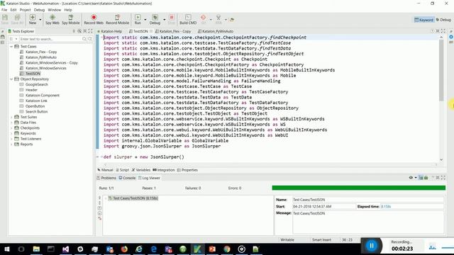 Katalon Studion Reading JSON files смотреть онлайн
