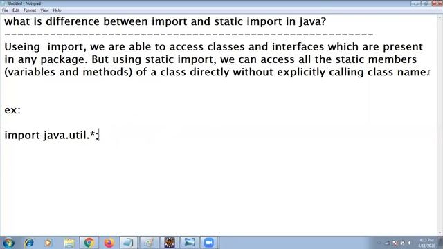 what is difference between import and static import in java смотреть онлайн