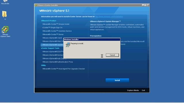 vCenter 5.1 Update Manager: Installation смотреть онлайн