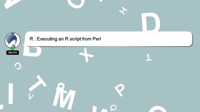 R : Executing an R script from Perl смотреть онлайн