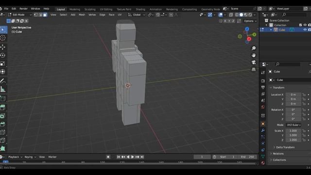 Как сделать человека в Blender(1 часть )Модель персонажа в блендер смотреть онлайн