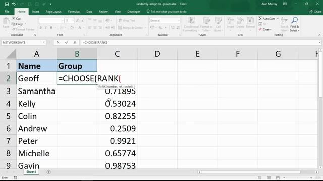 Randomly Assign Names to Groups - Excel Formula смотреть онлайн