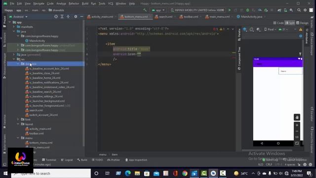 Design Custom Bottom Navigation View - Android Studio Tutorial | New App Design Tutorial Class 04 смотреть онлайн
