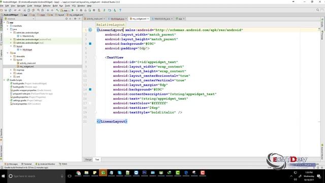 Android Studio Tutorial - Create Widget On Screen смотреть онлайн