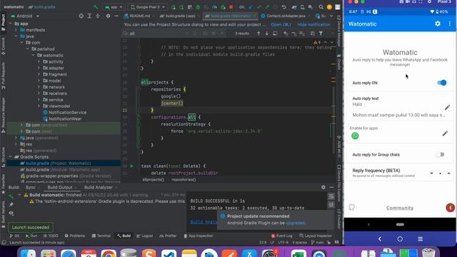 Tutorial Membuat Aplikasi Bot WhatsApp Balas Pesan Otomatis - Android Java (Watomatic) смотреть онлайн