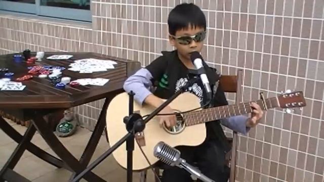 Daughtry - Poker Face (6yo kid acoustic cover) смотреть онлайн