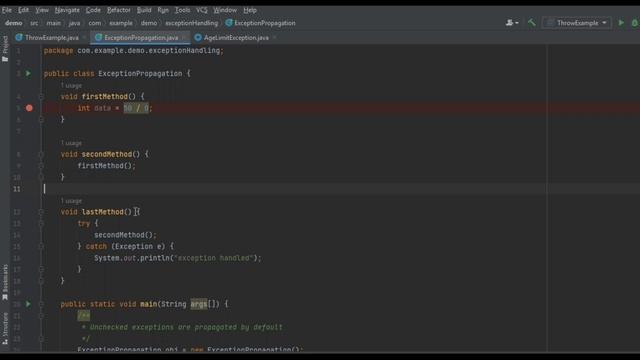 Throw | Throws | Exception Propagation in java смотреть онлайн