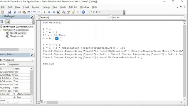 Excel VBA - Earth Rotation and Revolution смотреть онлайн