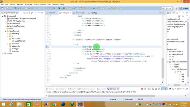 Crud Application In JSTL 1.2 Bootstrap And MYSQL Part 4 смотреть онлайн