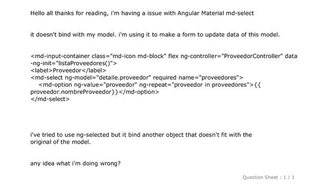 HTML : Angular Material md-select not binding смотреть онлайн