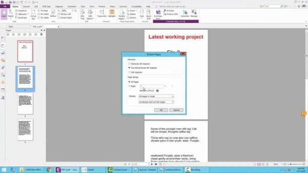 How to Rotate a PDF page in Foxit PhantomPDF