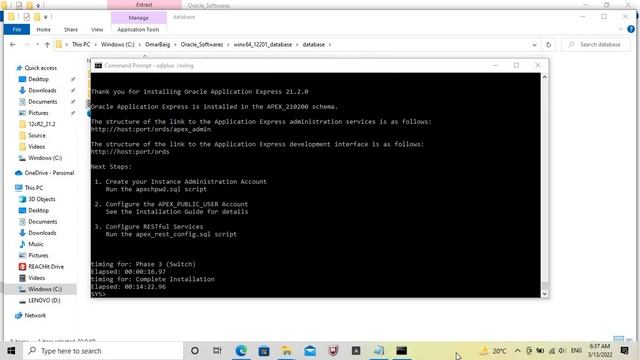 How to Install Oracle APEX 21.2 | DB 12cR2 | Executive | Windows 10 смотреть онлайн