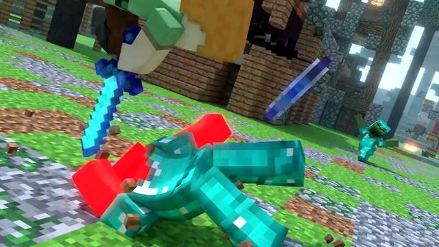 Annoying Villagers Fight Minecraft Animation смотреть онлайн