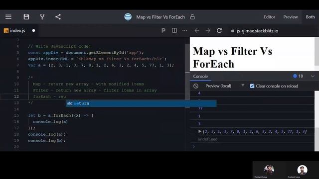 Map Vs Filter Vs ForEach Vs Reduce in JavaScript | Difference between map filter and forEach array смотреть онлайн