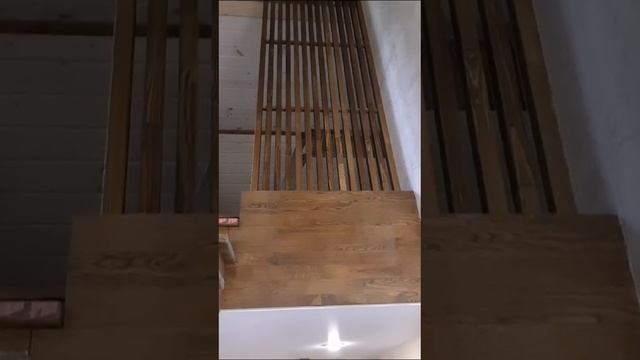 Врезка столба на лесенке