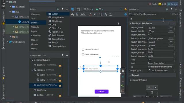 Temperature Conversion app using Radio Buttons for Beginners смотреть онлайн