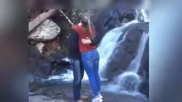 Woow Romantic Tragedy As Ring Falls Down Waterfall During Proposal