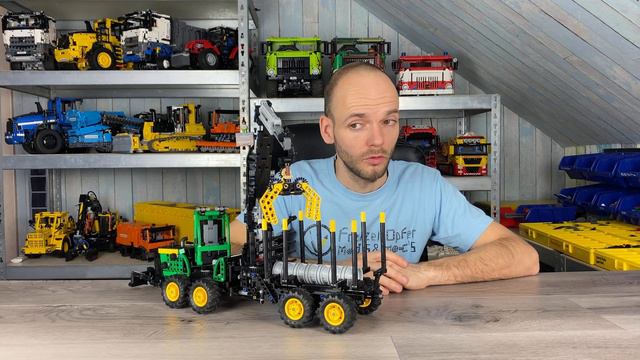 Lego Technic John Deere Forwarder 1210e scale 1:21 (fits to Mack Truck) смотреть онлайн