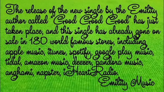 New single of Emility author called Good Good Good смотреть онлайн