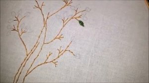 Вышивка дерева ми гладью / Bordado de árboles con hojas verdes
