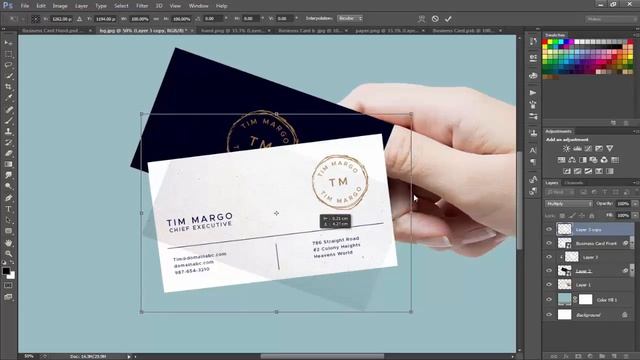 Business Cards Hand Mockup - Photoshop Tutorial смотреть онлайн