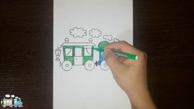 Раскраска Паровозик / Coloring Train / Как раскрасить Паровозик смотреть онлайн