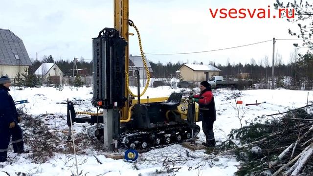 Установка ЖБИ забивных свай 150 150 для фундамента дома. смотреть онлайн
