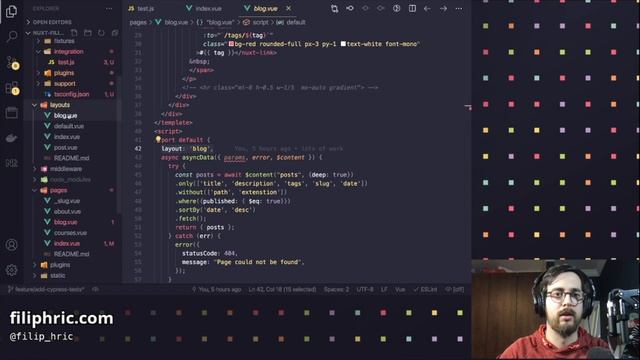 Creating Cypress.io tests for Nuxt.js webpage смотреть онлайн