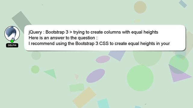 jQuery : Bootstrap 3 trying to create columns with equal heights смотреть онлайн
