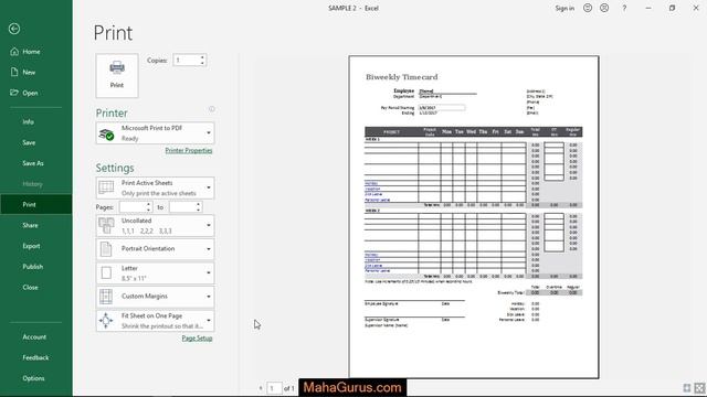 Uncollated Print Setting In Excel- Uncollated Print Setting Excel Tutorial