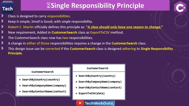 Single Responsibility Principle (SRP) | C# | with very easy code example | SOLID Design Principles смотреть онлайн
