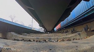 Railway. Camera Under Train 3TE10M&freight Runs Over My Camera / Камера под поездом 3ТЭ10М